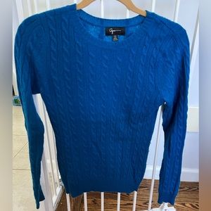 Aqua for Bloomingdales 100% cashmere sweater sz Xs deep aqua blue
